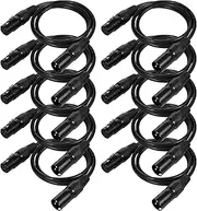 zolyet 2M/6.6ft DMX512 Signal Cable Cable/Microphone Cable/Microphone Cable XLR Cable Black Black 2m