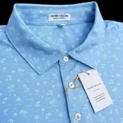 Peter Millar Crown Sport Shark Tooth Island Mesh Summer Comfort Polo XL $110