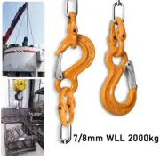 2X 8mm Hammerlock+Eye Sling Hook Safety Chain Caravan Trailer connecting Extend