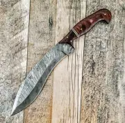 Custom Handmade Damascus Full Tang Kukri knife With Sheath