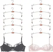 CENZICOM Metal Underwear Bra Rack, Durable Pants Clothes Hangers with Clips,for Lingerie Shop Display, 10pcs (Rose Gold-B)