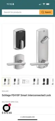 Schlage Control Smart Interconnected Smart Lock FE410F LAT 625 ADD SN (2) QTY.