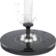 Solar Bird Bath Fountain 3W with LED Light Mini Solar Powered Fountain Water Pump for Bird Bath Pool Pond Waterfall Garden Decoration Outdoor
