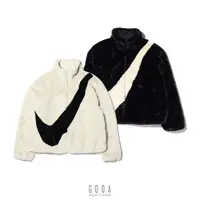 在飛比找蝦皮商城優惠-【NIKE FUR JACKET】大勾 軟毛皮草外套(黑/白