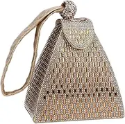 [ZPGVWXKO] Stylish Evening Clutch Bag for Women, Triangle Handbag with Handle for Events
