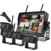 Digital Wireless 4X BSD AI Backup Cameras Waterproof 7" Monitor Kit For Truck Rv