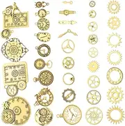 [KALLORY] Diy Craft Charms 80pcs Metal Accessories Steampunk Gears Retro Punk Charms Watch Decorations for Jewelry