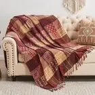 Boho Throw Blanket,Patchwork Large Blankets for Sofa Double Bed Armchair Couc...