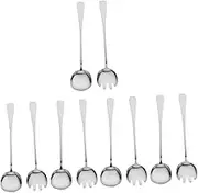 Ciieeo 5 Sets Large Serving Spoons Set Stainless Steel Salad Table Chinese Spoons Ware