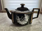Sadler Teapots made in England Rare Vintage Romantic Black, White And Gold