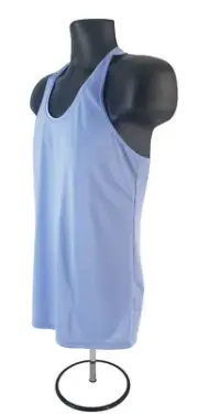 ATHLETIC WORKS Womens Tank Top SIZE S Racerback Sleeveless Light Blue Polyester