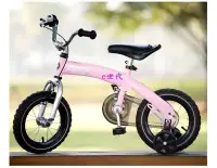 在飛比找Yahoo!奇摩拍賣優惠-e世代粉紅色限量款優貝3合1滑步車/兒童12吋腳踏車/輔助輪