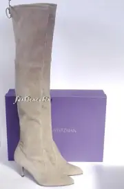 New Stuart Weitzman Suede TIEMODEL Over the Knee Boot #899~Taupe/Topo 8.5M~$798