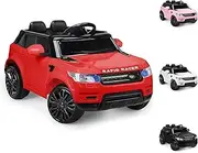 ALFORDSON Kids Ride On Car 12V Eletric Dual Motor, Remote Control Car with Music Player, LED Headlight & Tail Lights, Ride-on Design SUV Toy Vehicle, Red