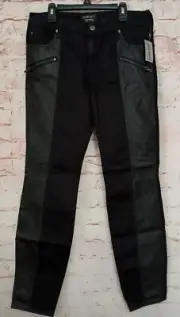 JOAN JETT tripp NYC pants womens skinny jeans Black fake leather NWT NEW size 9
