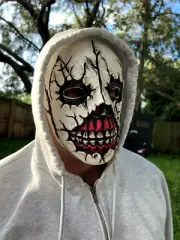 2022 Skeleton Halloween Scary Mask Head Cosplay Costume Horror Prop