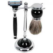 3012 - Mak3 Shave Set with Badger (Black)