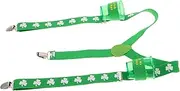 [BESTYASH] Patrick's Day Irish Day Belt Adjustable Elastic Suspender Clips Men's Suspenders for Jeans