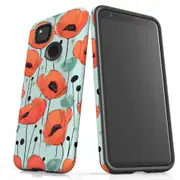 For Google Pixel 4a Tough Protective Cover, Poppy Field