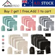 8PCS Packing Cubes Travel Luggage Packing Organizers Set with Toiletry Bag AU