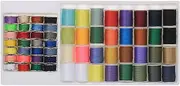 60pcs/Set Mixed Colors Sewing Thread Set Metal Bobbins + Thread Spools for Brother Janome Kenmore Singer Household Electric Sewing Machines