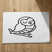 EHOMERY Autumn Door Mat Tent Foot Cartoon Koala Western Welcome Mats for Front Indoor 45x75cm, Black And White Non-Slip Plush Cotton Decor Doormat