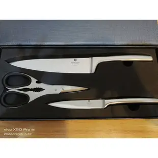 moncross不鏽鋼三件式刀具組，主廚刀、水果刀、剪刀