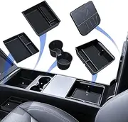 LANTU 5 Pieces Accessories for Tesla Model 3 2024 Centre Console Organiser, Silicone Organiser Tray, Armrest Storage Box, Hidden Box and Drink Holder Tesla Model 3 2024 Highland Accessories