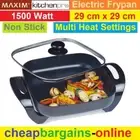 ELECTRIC FRYPAN MAXIM FRYING PAN SKILLET 29 x 29cm NON STICK MULTI TEMP SETTINGS