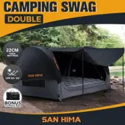 San Hima Double Air Swag Camping Swags Dome Tent Free Standing 22cm Air Mattress
