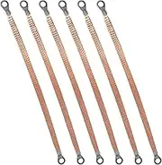 6pcs Flat Copper Braided Connecting Wire 11.8 Inch Round Hole Braided Copper Ground Strap for High Voltage Equipment, Ground Lead and Shielding