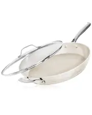 Gotham Steel Hammered 14in Ultra Ceramic Nonstick Family Pan with Lid