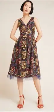 NWT Anthropologie Eva Franco Embroidered Dress in Size 16