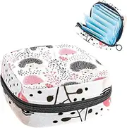 Period Bag,Sanitary Napkin Storage Bag,Floral Animal,Tampon Holder for Purse