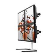 ATDEC Visidec Focus Display Accessory Arm Quad/Triple Displays, Freestanding Mount 24" - 32" Polished Silver VFS-Q