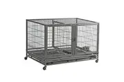 Collapsible Dog Crate Transporter Travel Cage with Divider