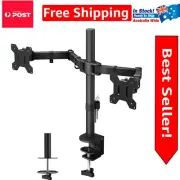 Versatile Dual Monitor Arm Stand for 13-27 Inch Screens, Rotates & Swivels 360°