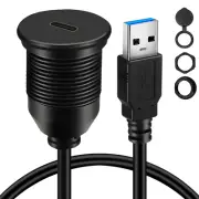 Single Port USB 3.0 Male to Type C Female Flush Mount Extension Cable 3Ft