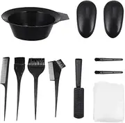LOORGVEL 11Pcs Hair Dyeing Tool Set Professional Hair Tinting Kit with Bowls Comb and Clips for Salon Use Includes Ear Caps for Safe Application