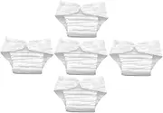 FOMIYES 5pcs Reusable Cotton Cloth Diaper Covers Soft Breathable and Highly Absorbent Nappy Liners Suitable for up to White