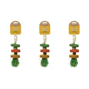 3x Rosewood Wooden Loofa Hoola Hamster/Ferret Fun Play Climbing Pet Exercise Toy