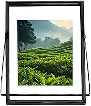 Floating Picture Frames, 8 inch Metal Standing Picture Frame, Desktop Ornament for Home Studio Table Bedside Bedroom Wedding