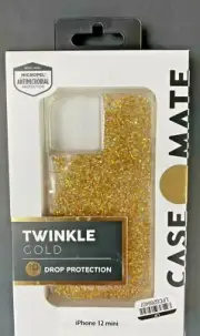 Case Mate Phone Case New In Box For Apple iPhone 12 Mini Twinkle Gold NIB