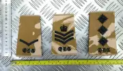 Desert Camo Queen's Dragoon Guards QDG Rank Slides Genuine British Army - NEW