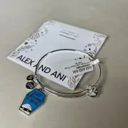 NEW! Alex and Ani JUST CREEPIN IT REAL Silver Charm Bangle Bracelet Set