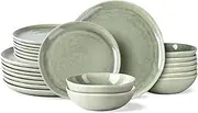 [AmorArc] Ceramic Dinnerware Sets,Handmade Reactive Glaze Stoneware Plates and Bowls Set,Highly Chip and Crack Resistant | Dishwasher & Microwave Safe Dishes Set,Service for 8 (24pc)