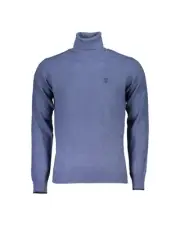 North Sails Embroidered Turtleneck Sweater made of Recycled Fibers Men Blue