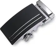 Men's Belt Buckle, Automatic Buckle, Sliding Buckle for Leather Belt - Black