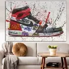 Shoes Art Jordan Graffiti Air Modern Painting Wall Art Canvas Unframed Print Art