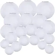 20 Pack Chinese Paper Lantern Hanging Lanterns 4” 6” 8” 10” 12” White Hanging Lanterns Wedding Party Decorations